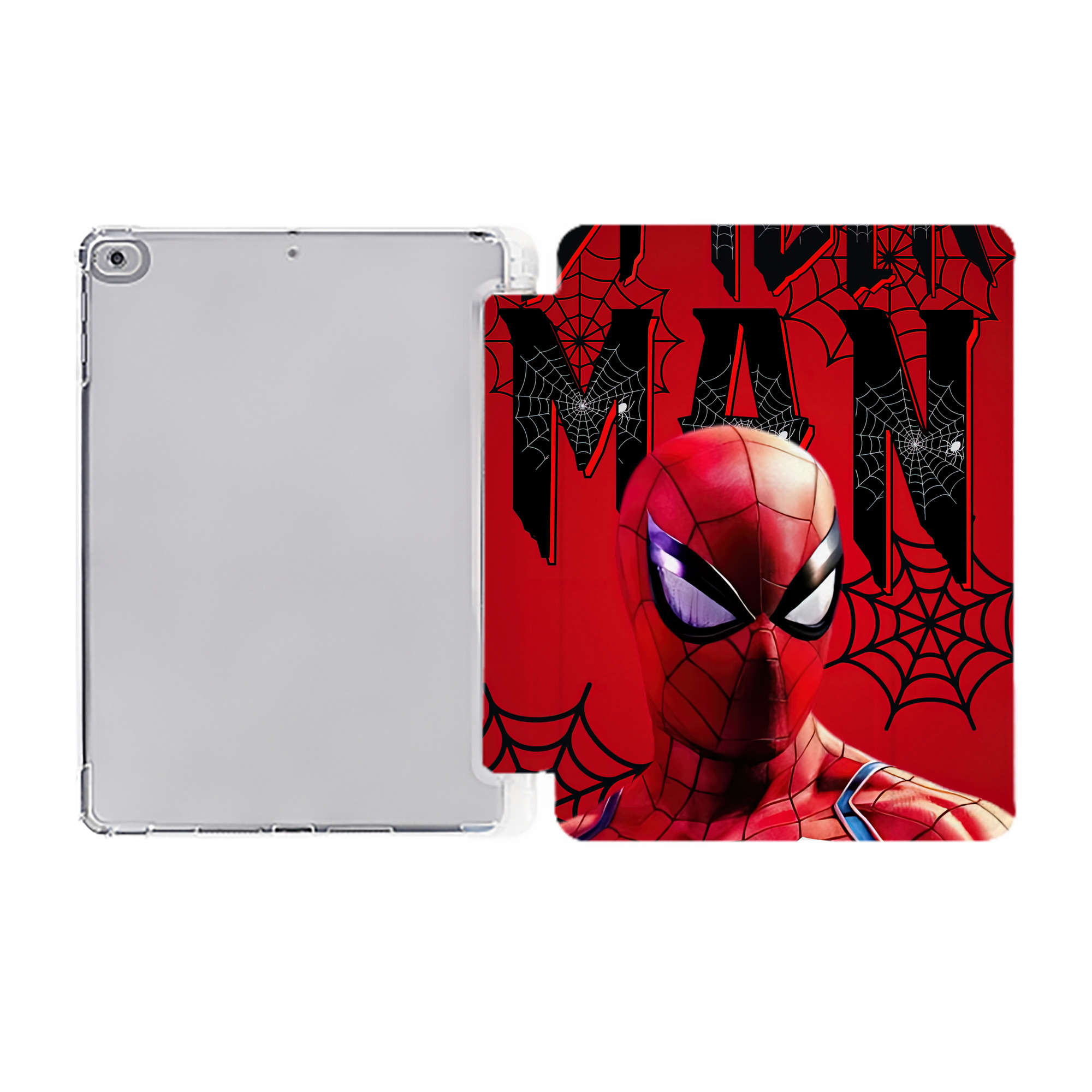 （画像用） Spider Man スパイダーマン IPad ケース ペン収納付き 三つ折りスタンド PUレザー×シリコン 対応機種9.5/10.5/10.9インチ